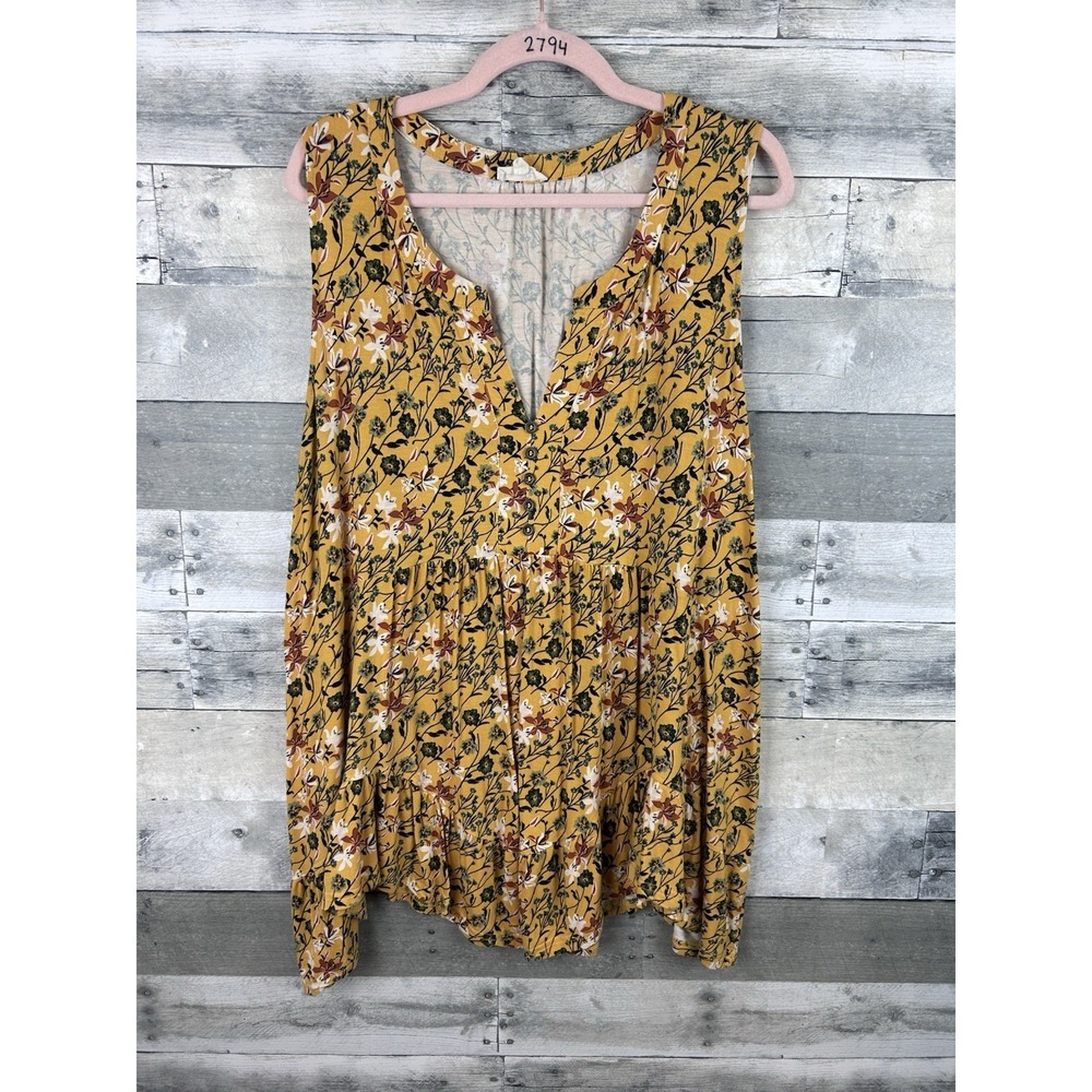 Jane & Delancey XL Yellow Floral Sleeveless Dress